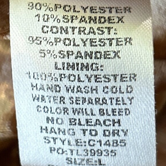 Umgee SZ L Latte Color Embossed & Crushed Velour Shift Dressy Chic Formal Comfy - Picture 8 of 8